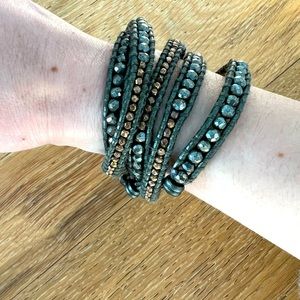 CHAN LUU Leather Beaded Wrap Bracelet